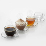 225ml Glass Tea Cup & Saucer