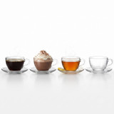 225ml Glass Tea Cup & Saucer