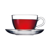 225ml Glass Tea Cup & Saucer