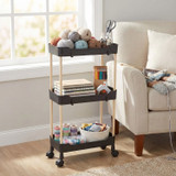 3 Tier Slim Slide Out Storage Trolley w/ Wheels