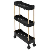 3 Tier Slim Slide Out Storage Trolley w/ Wheels