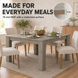 CAMDEN Melamine Dining Table with Chunky Legs