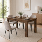 CAMDEN Melamine Dining Table with Chunky Legs