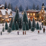 16 Piece Frosted Mini Christmas Tree Set