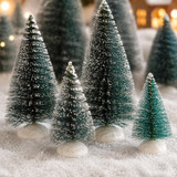 16 Piece Frosted Mini Christmas Tree Set