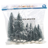 16 Piece Frosted Mini Christmas Tree Set