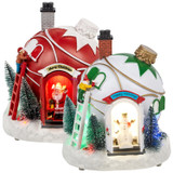 Animated Light Up Christmas Bauble House Scene