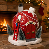 Animated Light Up Christmas Bauble House Scene