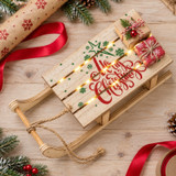 Wooden Christmas Sleigh 31cm LED Lights