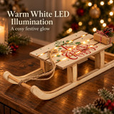 Wooden Christmas Sleigh 31cm LED Lights