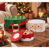 Santa Stacking Cake and Biscuit Tins Set of 3