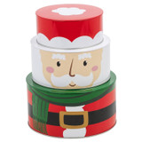 Santa Stacking Cake and Biscuit Tins Set of 3