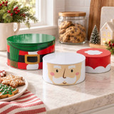 Set of 3 Christmas Santa Stacking Cake and Biscuit Tins
