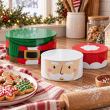 Set of 3 Christmas Santa Stacking Cake and Biscuit Tins