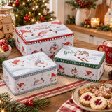 3pcs Rectangle Tin Box Gnome Design