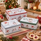 Set of 3 Christmas Gnome Lidded Rectangular Nesting Tins