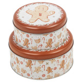 Gingerbread Man Storage Tins Set of 2
