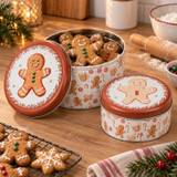 Gingerbread Man Storage Tins Set of 2