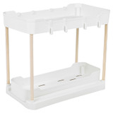 2 Tier Sliding Storage Rack w/ Hooks