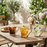 80ml Glass Espresso Cups w/ Metal Handle