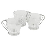 80ml Glass Espresso Cups w/ Metal Handle