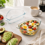 1L Glass Casserole Dish with Lid