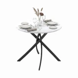 80cm Round Dining Table with Intersecting Metal Legs