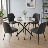 80cm Round Dining Table with Intersecting Metal Legs