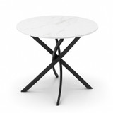 80cm Round Dining Table with Intersecting Metal Legs