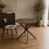 80cm Round Dining Table with Intersecting Metal Legs