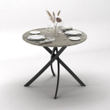 80cm Round Dining Table with Intersecting Metal Legs