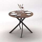 80cm Round Dining Table with Intersecting Metal Legs