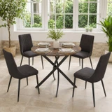 80cm Round Dining Table with Intersecting Metal Legs