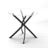 80cm Round Dining Table with Intersecting Metal Legs