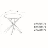 80cm Round Dining Table with Intersecting Metal Legs
