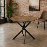 80cm Round Dining Table with Intersecting Metal Legs