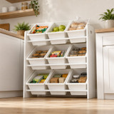 Multi-Tier Kids Toy Storage Organiser with Plastic Bins