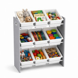 Multi-Tier Kids Toy Storage Organiser with Plastic Bins
