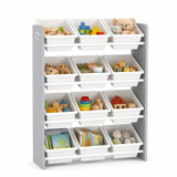 Multi-Tier Kids Toy Storage Organiser with Plastic Bins