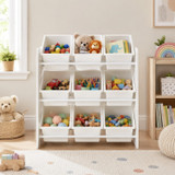 Multi-Tier Kids Toy Storage Organiser with Plastic Bins