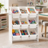 Multi-Tier Kids Toy Storage Organiser with Plastic Bins