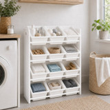 Multi-Tier Kids Toy Storage Organiser with Plastic Bins