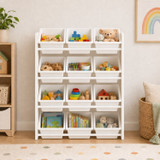 Multi-Tier Kids Toy Storage Organiser with Plastic Bins