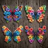 Floral Metal Butterfly Wall Art