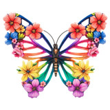 Floral Metal Butterfly Wall Art