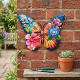 Floral Metal Butterfly Wall Art