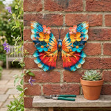 Floral Metal Butterfly Wall Art