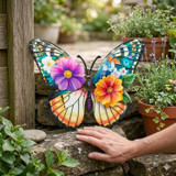Floral Metal Butterfly Wall Art