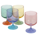Bicoloured Stemmed Cocktail & Wine Glasses Set