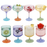 Bicoloured Stemmed Cocktail & Wine Glasses Set